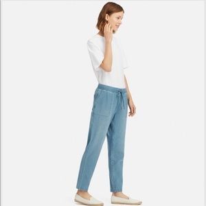 denim jersey tapered pants